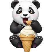 Panda eating ice cream sticker