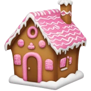 A pink gingerbread house sticker