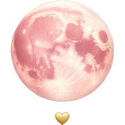 Light pink moon with gold heart  sticker