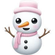 Cute white and light pink snowman sticker