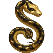 Gold and black sparkly snake sticker