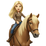 blonde girl riding a horse sticker