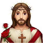 Christ with rose thorns and blood on the cross sticker