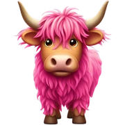 bright pink highland cow  sticker