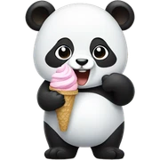 Panda eating ice cream sticker