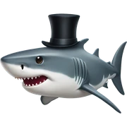 Shark with a top hat sticker