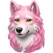 furry pink wolf long hair  sticker
