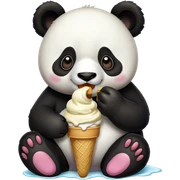 Panda eating ice cream sticker