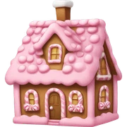Pink gingerbread house sticker