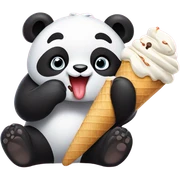 Panda eating ice cream sticker