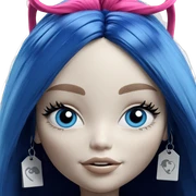 girl with blue hair portrait sticker