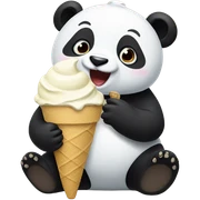 Panda eating ice cream sticker