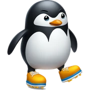 Penguin with tennis shoes sticker