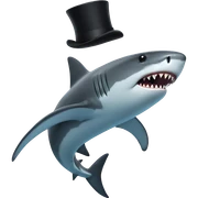 Shark with a top hat sticker