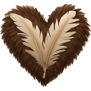 Brown heart made of turkey feathers sticker