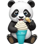 Panda eating ice cream sticker