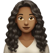 A young woman with light brown skin, black wavy long hair  sticker