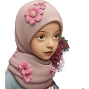 girl with flowers portrait sticker