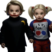 blonde clown girl portrait sticker