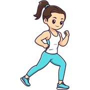 35 years brunette fitness girl pony tail  sticker