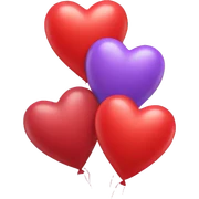 Heart shaped balloons sticker