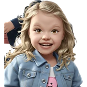 smiling girl in denim jacket sticker