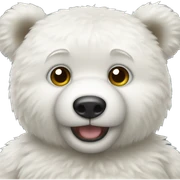 White teddy bear sticker