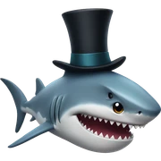 Shark with a top hat sticker
