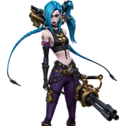 jinx with gatling gun sticker