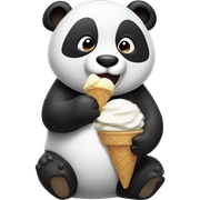 Panda eating ice cream sticker