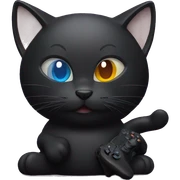 Black cat playing the PS5 sticker