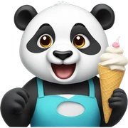 Panda eating ice cream sticker