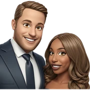 smiling couple in formal attire sticker