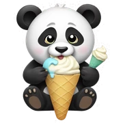 Panda eating ice cream sticker