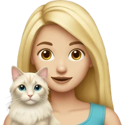 Blonde girl with ragdoll cat sticker