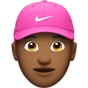 Pink hat with Nike swoosh on the front  sticker