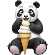 Panda eating ice cream sticker