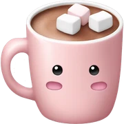 Light Pink mug of hot chocolate with marshmallows  sticker