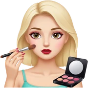 Girl doing her makeup sticker