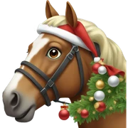 Christmas horse sticker
