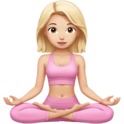blonde yoga girl light pink clothes n sticker