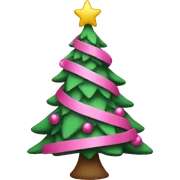 Pink Christmas tree sticker