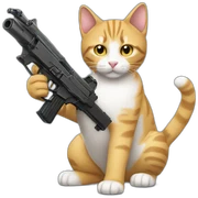 Gun cat sticker