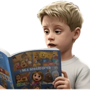 reading a book indoors sticker