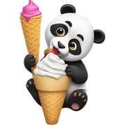 Panda eating ice cream sticker