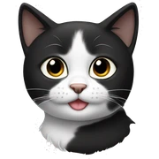 White-black cat sticker
