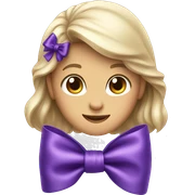 Purple satin bow sticker