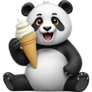 Panda eating ice cream sticker