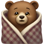 bear cozy in blanket sticker