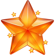 crystal stars orange sticker